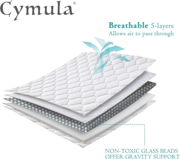 CYMULA Weighted Blanket for Adults (15lbs 60"x80" Queen Size) - Cooling Breathable Heavy Blankets for Summer Winter - Ultra Microfiber Soft Comfort Throw with Glass Beads - Gifts for Men/Women - Image 4