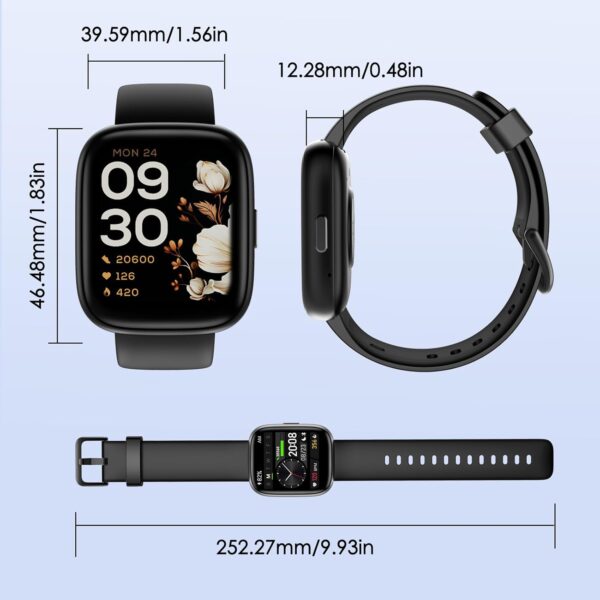 Smart Watch, 1.83" Touch Screen Smartwatch with Alexa Built-in IP68 Waterproof, Pedometer,Fitness Tracker with 100 Sports Modes Heart Rate/SpO2/Stress/Sleep Monitor for Men and Women - Image 8