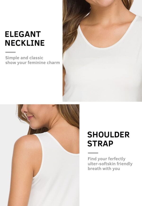 Knuffnee Basic Tank Tops for Women Undershirt Sleeveless Layering Tank Top 4 Pack - Image 5