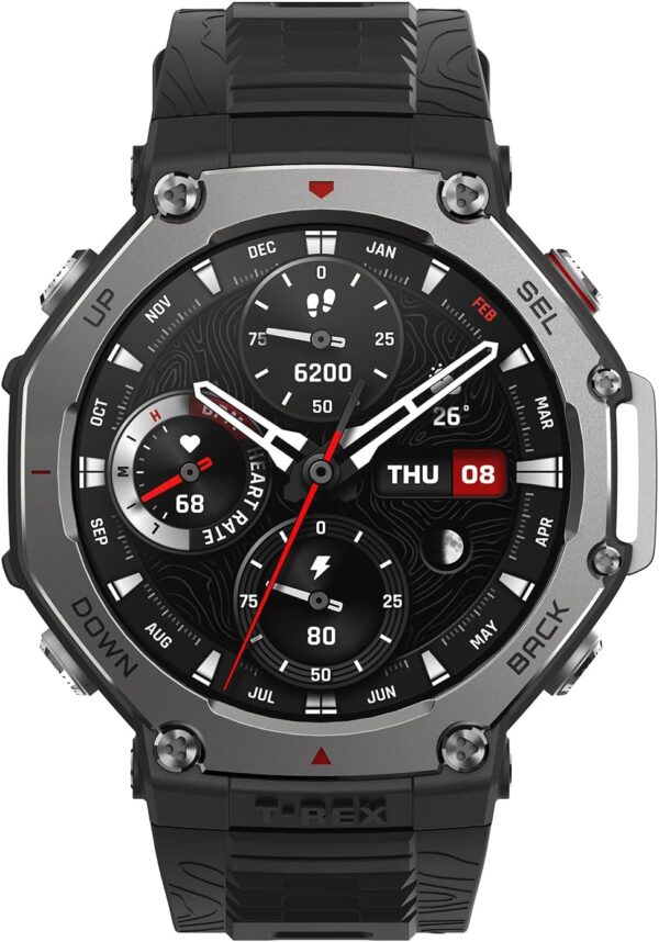 Amazfit T-Rex 3 Military Smart Watch 48mm, Fitness Watches with GPS (with Privacy), AI, Voice Control, Offline Maps, for Android or iPhone, 170 Sports Modes, 328ft Water-Resistant, Black - Image 8