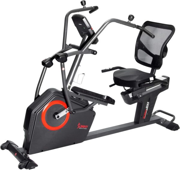 Sunny Health & Fitness Elite Recumbent Cross Trainer & Elliptical Machine with Arm Exercisers for Home Arm/Leg Training, Easy Adjust Seat & Mesh Backrest, Free SunnyFit App Bluetooth Connectivity - Image 9