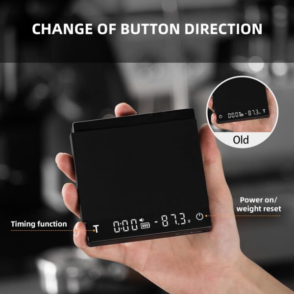 MHW-3BOMBER Espresso Scale with Timer,Small Coffee Scale with Solid-Liquid Detection,Auto Tare Digital Coffee Bean Scale,0.1g Accurate Weighting,2 Mode,Black ES6027B-OS - Image 3