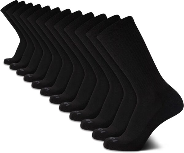 AND1 Men's Crew Socks - 12 Pack Performance Cushion Comfort Crew Socks - Breathable Athletic Socks for Men (6-12.5) - Image 2