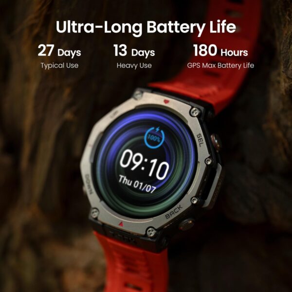 Amazfit T-Rex 3 Military Smart Watch 48mm, Fitness Watches with GPS (with Privacy), AI, Voice Control, Offline Maps, for Android or iPhone, 170 Sports Modes, 328ft Water-Resistant, Black - Image 5