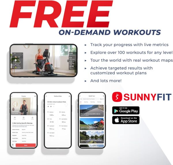 Sunny Health & Fitness Elite Recumbent Cross Trainer & Elliptical Machine with Arm Exercisers for Home Arm/Leg Training, Easy Adjust Seat & Mesh Backrest, Free SunnyFit App Bluetooth Connectivity - Image 3