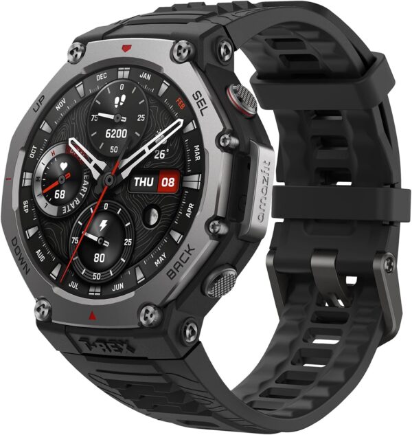 Amazfit T-Rex 3 Military Smart Watch 48mm, Fitness Watches with GPS (with Privacy), AI, Voice Control, Offline Maps, for Android or iPhone, 170 Sports Modes, 328ft Water-Resistant, Black - Image 2