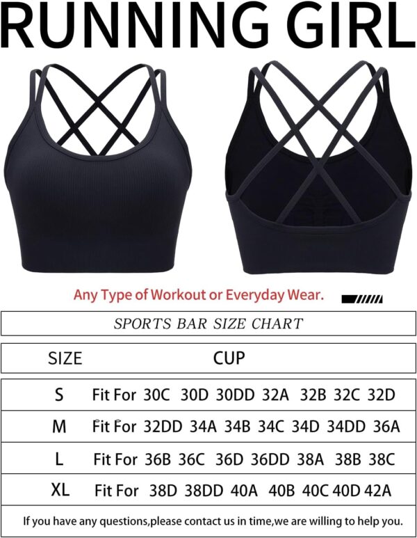 RUNNING GIRL Sports Bras for Women,Strappy Sports Bra Criss Cross Back Longline Running Sports Bra for Women High Support - Image 8