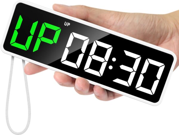 REACHER Portable Gym Timer Clock for Home Garage, Countdown/UP, Stopwatch, Workout Interval Timer with Powerful Battery, Strong Magnet, Adjustable Volume, Digital Fitness Crossfit Boxing HIIT - Image 2