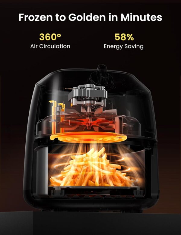COMFEE' Compact 2.1 Quart Air Fryer with 12 Menu Options, Adjustable Timer & Temperature Control 180-400 degrees F, Dishwasher-Safe Nonstick Fry Basket with Stainless Steel Finish - Image 5