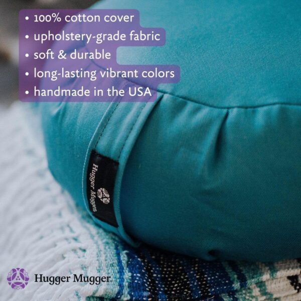 Hugger Mugger Zafu Meditation Cushion - Support in Cross-Legged Sitting, Buckwheat Filled, Durable Fabric, Convenient Handle, Handmade in USA - Image 5