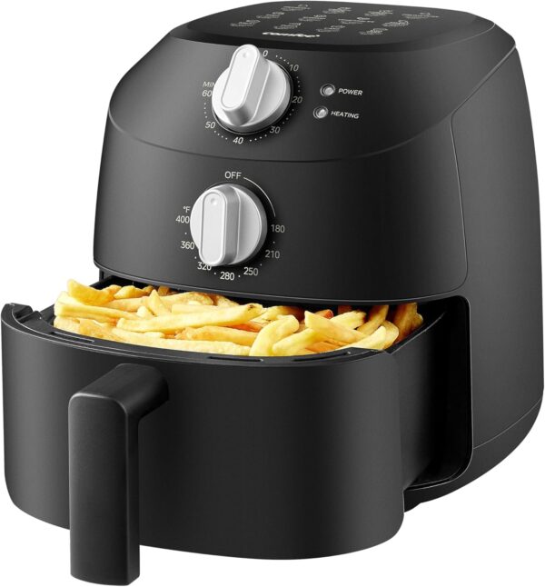 COMFEE' Compact 2.1 Quart Air Fryer with 12 Menu Options, Adjustable Timer & Temperature Control 180-400 degrees F, Dishwasher-Safe Nonstick Fry Basket with Stainless Steel Finish - Image 2
