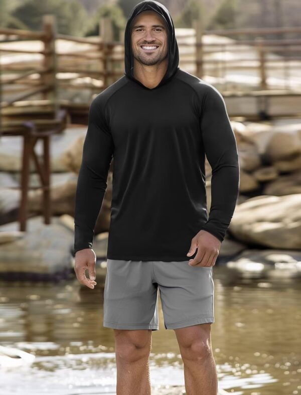 Zengjo Men's Lightweight Pullover Hoodie - Hooded Long Sleeve Workout Shirts - Image 5