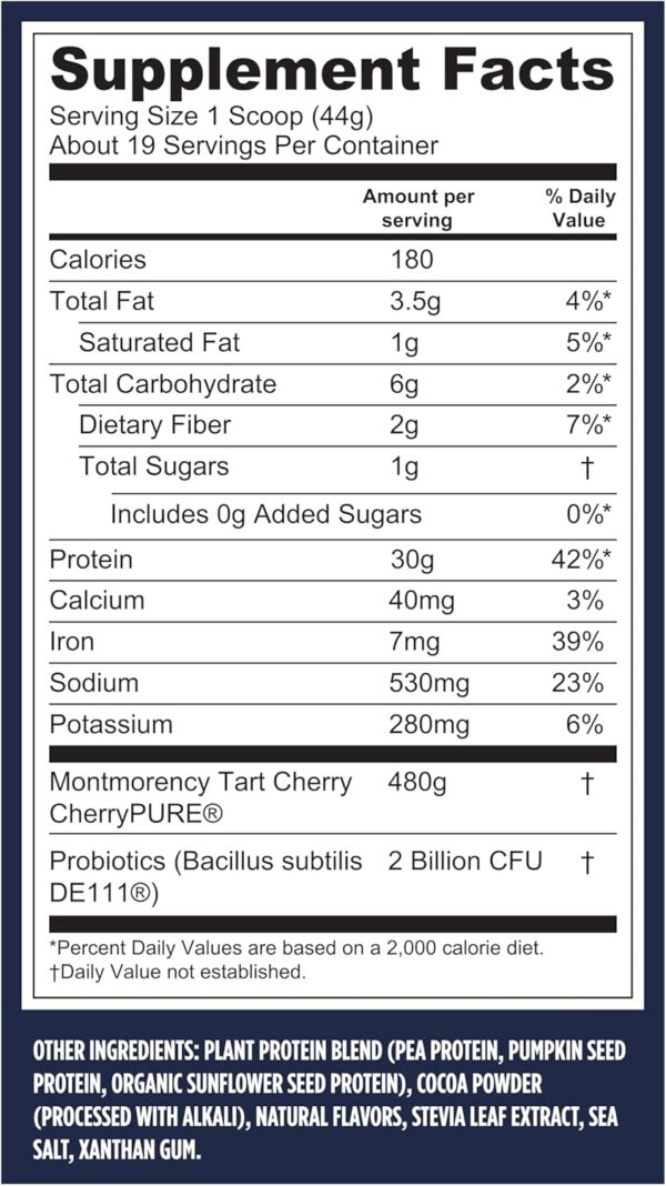 Vega Premium Sport Protein Chocolate Protein Powder, Vegan, Non GMO, Gluten Free Plant Based Protein Powder Drink Mix, NSF Certified for Sport, 29.5 oz - Image 5