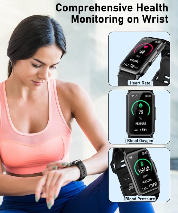 Smart Watch Fitness Tracker with 24/7 Heart Rate, Blood Oxygen Blood Pressure Monitor Sleep Tracker 120 Sports Modes Activity Trackers Step Calorie Counter IP68 Waterproof for Andriod iPhone Women Men - Image 4