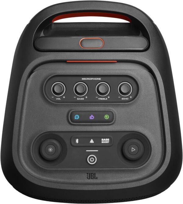 JBL PartyBox Stage 320 - Portable Party Speaker with Telescopic Handle & Wide, Sturdy Wheels, Powerful JBL Pro Sound, Futuristic lightshow, Up to 18 Hours of Play time, Splash Proof (Black) - Image 4