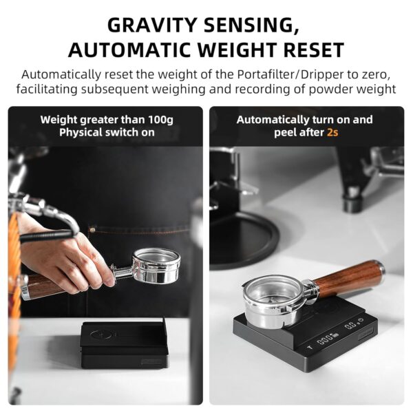 MHW-3BOMBER Espresso Scale with Timer,Small Coffee Scale with Solid-Liquid Detection,Auto Tare Digital Coffee Bean Scale,0.1g Accurate Weighting,2 Mode,Black ES6027B-OS - Image 6