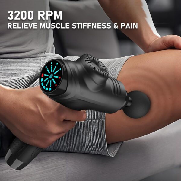 RAEMAO Massage Gun, Handheld Electric Deep Tissue Muscle Massager for Athletes for Pain Relief Attaching 8 Replacement Heads, Percussion Massager with 10 Speeds, Mothers Day Gifts, Black - Image 7