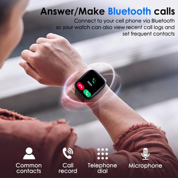 Smart Watch, 1.83" Touch Screen Smartwatch with Alexa Built-in IP68 Waterproof, Pedometer,Fitness Tracker with 100 Sports Modes Heart Rate/SpO2/Stress/Sleep Monitor for Men and Women - Image 5