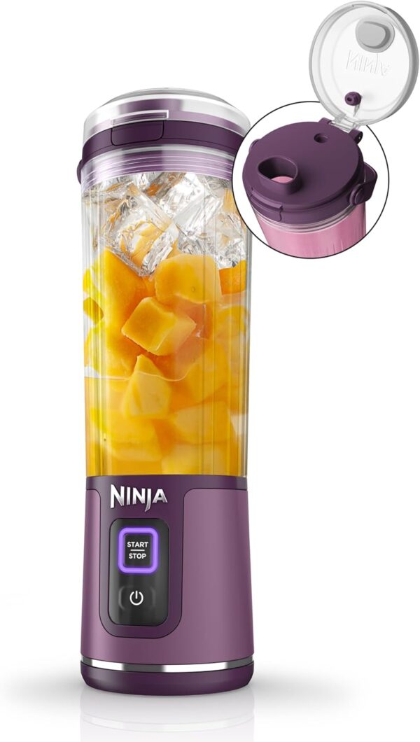 Ninja BC151PR Blast Portable Blender, Cordless, 18oz. Vessel, Personal Blender-for Shakes & Smoothies, BPA Free, Leakproof-Lid & Sip Spout, USB-C Rechargeable, Dishwasher Safe Parts, Passion Fruit - Image 2