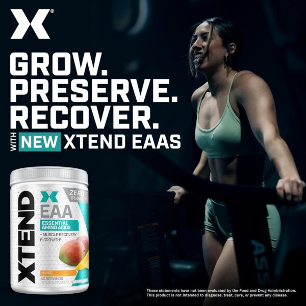 Scivation XTEND EAA + BCAA Powder | Muscle Recovery & Lean Muscle Growth | 9 Essential Amino Acids for Intra Workout or Post Workout Recovery | 10g EAAs Per 2 Servings | Mango 40 Servings - Image 8