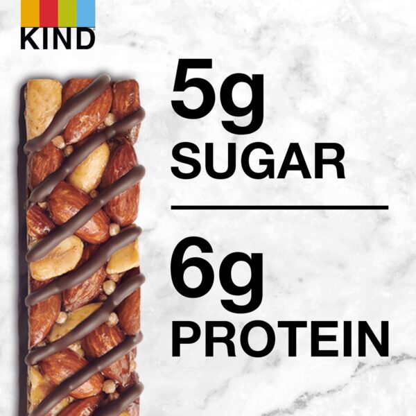 KIND Nut Bars, Dark Chocolate Nuts and Sea Salt, Healthy Snacks, Gluten Free, Low Sugar, 6g Protein, 12 Count - Image 7
