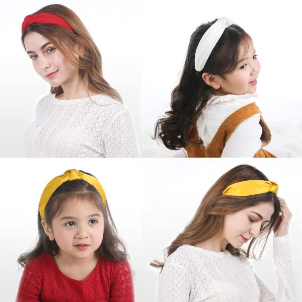Funtopia Fashion Headbands for Women Girls, 10 Pcs Knotted Pearl Wide Top Knot Turban Hair Bands/ Hoops Vintage Velvet Leopard Print - Image 3