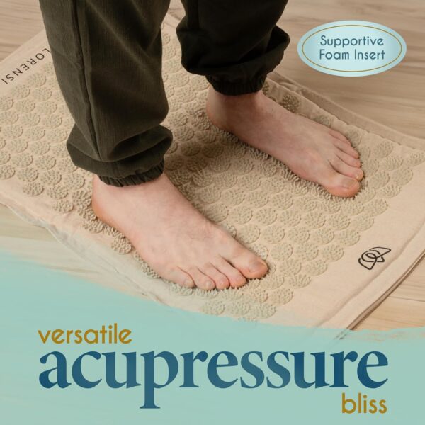 Florensi Acupressure Mat and Pillow Set, 3 Piece Acupuncture Mat Set for Neck and Back Pain Relief, Sciatic & Muscle Tension Relief- 100% Linen Cotton with Over 8000 Durable BPA-Free Spikes - Image 9