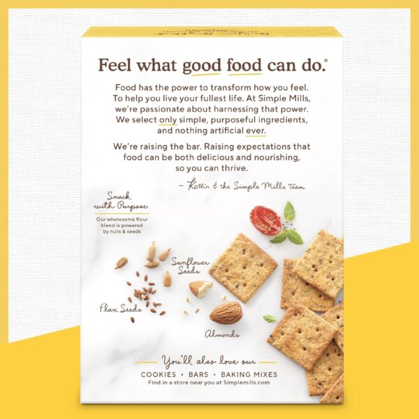 Simple Mills Almond Flour Crackers, Sundried Tomato & Basil - Gluten Free, Vegan, Healthy Snacks, Plant Based, 4.25 Ounce (Pack of 1) - Image 6
