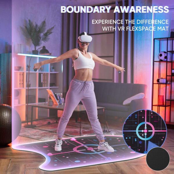 VR Mat for Meta Quest 3 VR FlexSpace Mat Accessories Boundary Awareness Carpet with Anti-Slip Base and Comfort Foam for Gaming Workouts(Non-Circular) - Image 3