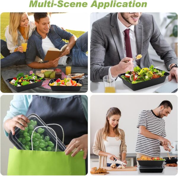 Meal Prep Containers Reusable 32oz - To Go Food Containers 50 Pack - Plastic Food Prep Containers for Meal Prep, Disposable Containers with Lids, BPA Free, Microwave/Dishwasher/Freezer Safe - Image 8