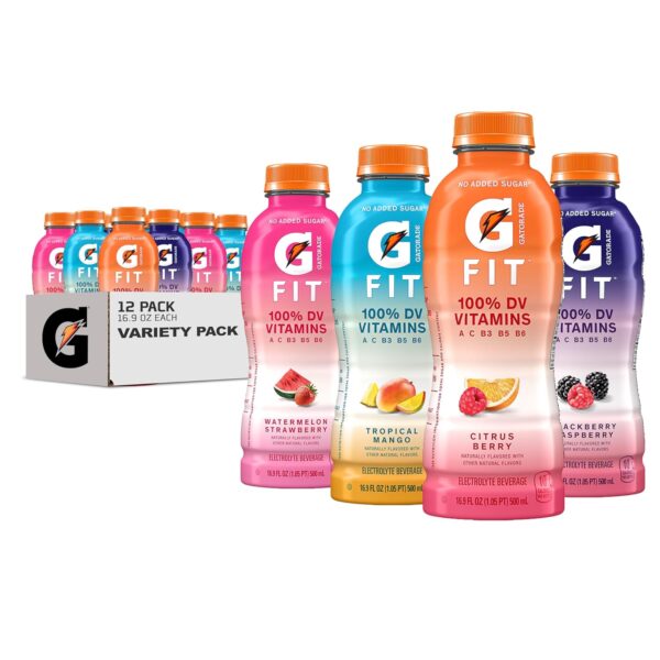 Gatorade Fit Electrolyte Beverage, Healthy Real Hydration, New 2.0 4 Flavor Variety Pack, 16.9.oz Bottles (12 Pack) - Image 2