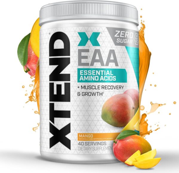 Scivation XTEND EAA + BCAA Powder | Muscle Recovery & Lean Muscle Growth | 9 Essential Amino Acids for Intra Workout or Post Workout Recovery | 10g EAAs Per 2 Servings | Mango 40 Servings - Image 2