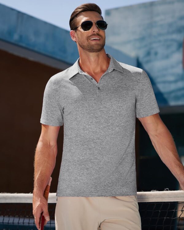 J.VER Men's Polo Shirt Wrinkle Free Stretch Golf Collared Shirt Moisture Wicking Summer Athletic Business Casual Tops - Image 4