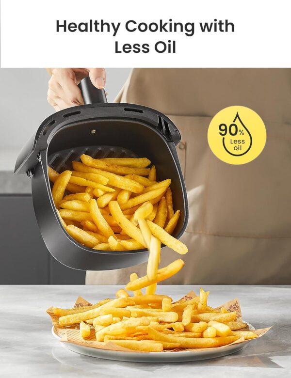 COMFEE' Compact 2.1 Quart Air Fryer with 12 Menu Options, Adjustable Timer & Temperature Control 180-400 degrees F, Dishwasher-Safe Nonstick Fry Basket with Stainless Steel Finish - Image 3