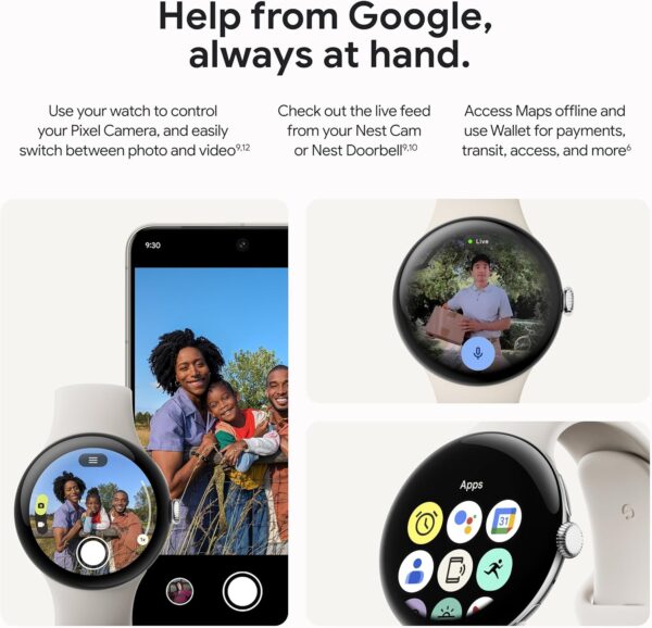 Google Pixel Watch 3 (45mm) Latest Model - Android Smartwatch, Heart Rate Tracking, Fitbit Advanced Running, Fitness Insights, 24-Hour Battery - Matte Black Aluminum Case - Obsidian Band - Wi-Fi - Image 10