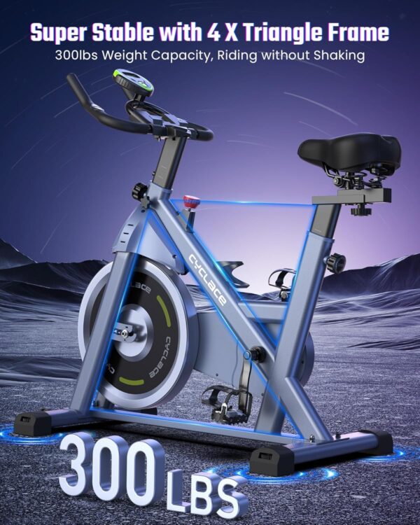 Cyclace Exercise Bike, Indoor Cycling Bike Stationary, Low Noise, 300lbs Weight Capacity - Image 5