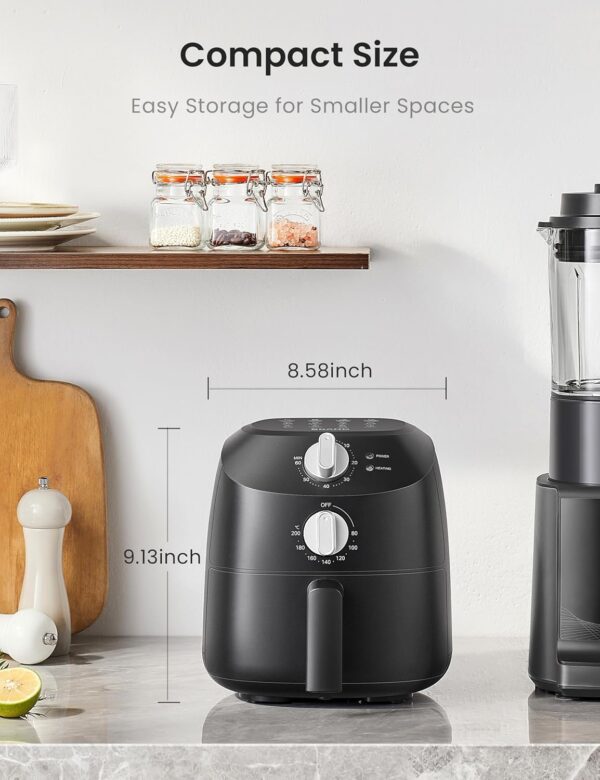 COMFEE' Compact 2.1 Quart Air Fryer with 12 Menu Options, Adjustable Timer & Temperature Control 180-400 degrees F, Dishwasher-Safe Nonstick Fry Basket with Stainless Steel Finish - Image 7