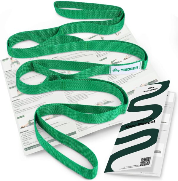 Trideer Stretching Strap Yoga Strap for Physical Therapy, 10 Loops Yoga Straps for Stretching, Non-Elastic Stretch Strap for Pilates, Exercise, Stretch Band for Women & Men - Image 2