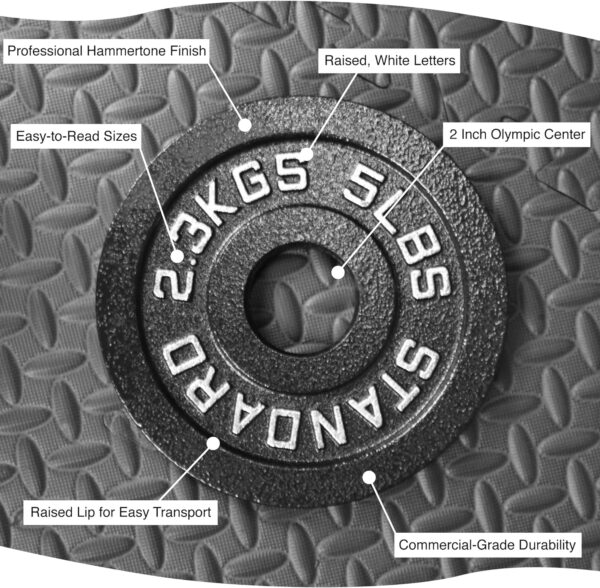 NEXO Steel Olympic Plates 245lb Set - Olympic Standard Premium Coated 2.5lb, 5lb, 10lb, 25lb, 35lb, 45lb Pairs - Image 4