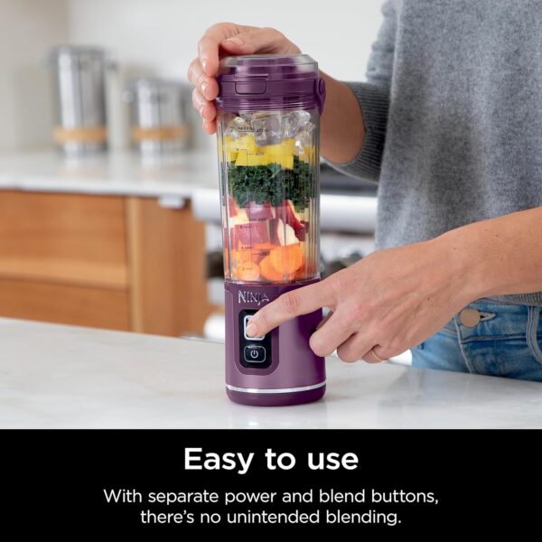 Ninja BC151PR Blast Portable Blender, Cordless, 18oz. Vessel, Personal Blender-for Shakes & Smoothies, BPA Free, Leakproof-Lid & Sip Spout, USB-C Rechargeable, Dishwasher Safe Parts, Passion Fruit - Image 5