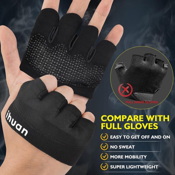 ihuan New Weight Lifting Gym Workout Gloves Men & Women, Great for Weightlifting, Exercise, Training, Fitness - Image 7