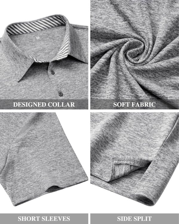 J.VER Men's Polo Shirt Wrinkle Free Stretch Golf Collared Shirt Moisture Wicking Summer Athletic Business Casual Tops - Image 6