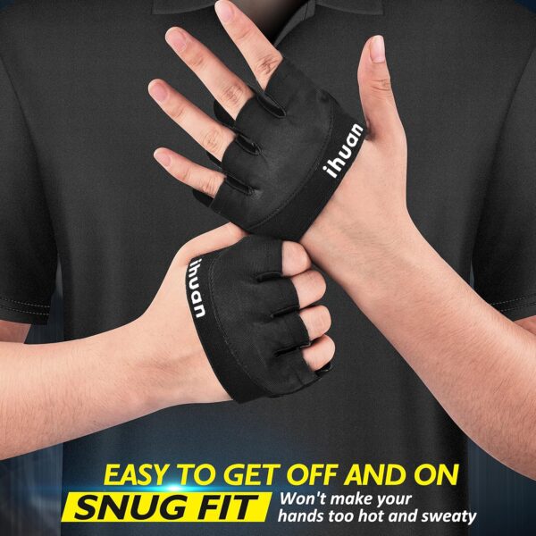 ihuan New Weight Lifting Gym Workout Gloves Men & Women, Great for Weightlifting, Exercise, Training, Fitness - Image 3