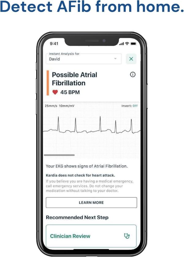 KardiaMobile 1-Lead Personal EKG Monitor – Record at Home – Detects AFib & Irregular Arrhythmias – Easy Results in 30 Seconds – Works w/Most Smartphones - FSA/HSA Eligible - Image 8