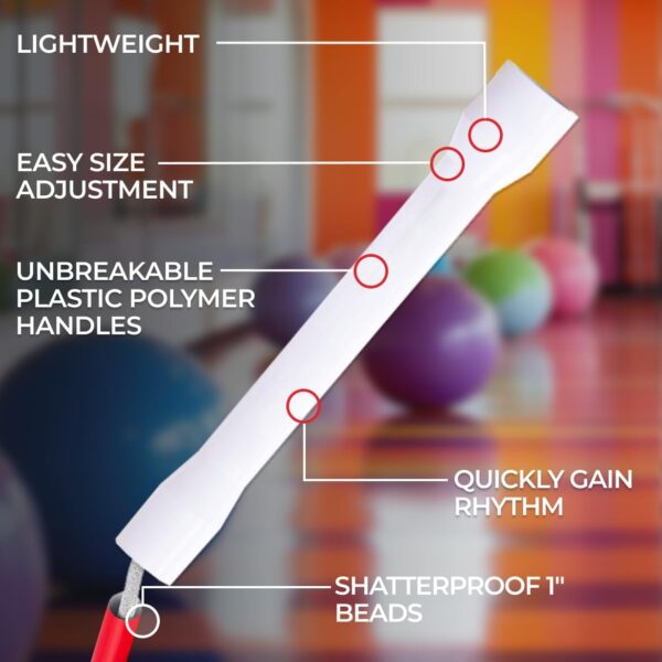 Beaded Kids Exercise Jump Rope - Segmented Skipping Rope for Kids - Durable Shatterproof Outdoor Beads - Light Weight and Tangle Free Exercise Training - Easily Adjustable Kids Jump Rope for Fitness - Image 3