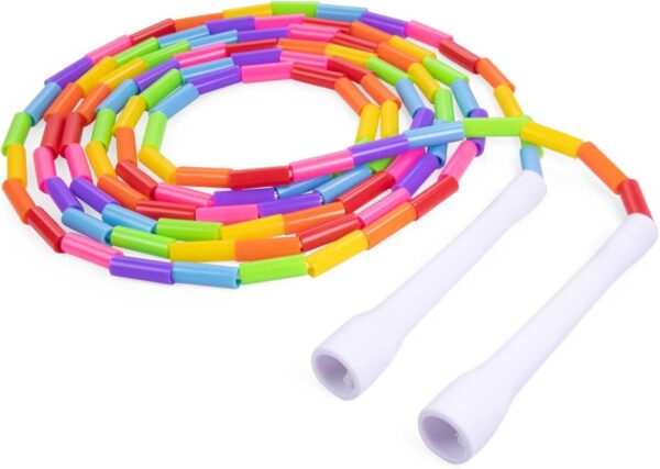 Beaded Kids Exercise Jump Rope - Segmented Skipping Rope for Kids - Durable Shatterproof Outdoor Beads - Light Weight and Tangle Free Exercise Training - Easily Adjustable Kids Jump Rope for Fitness - Image 2