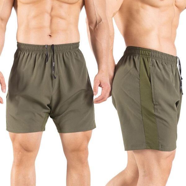 Men's 5" Running Shorts 2 Pack Quick Dry Athletic Workout Gym Shorts with Zipper Pockets - Image 4