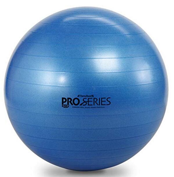 THERABAND Exercise Ball, Professional Series Stability Ball with 75 cm Diameter for Athletes 6'2" to 6'8" Tall, Slow Deflate Fitness Ball for Improved Posture, Balance, Yoga, Pilates, Core, Blue - Image 3