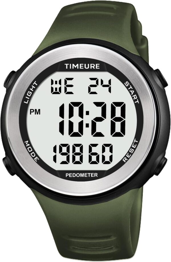 Mens Pedometer Watch for Walking Step Counter Watch No Charging, No App Connection, with EL Backlight. Simple, Practical Choice for Mobile-Free Fitness Enthusiasts TIMEURE-2308 - Image 9