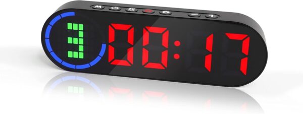 Portable Gym Timer for Home Gym Interval Timer for Workout with Time Progress Bar/Rounds, Workout Clock for Boxing HIIT Tabata Emom Fitness Rechargeable Battery Powered… - Image 2
